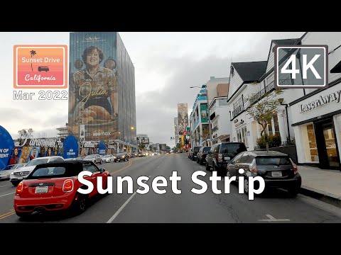 4K Sunset Drive Los Angeles, California Sunset Strip March 2022🌴🌇🚙