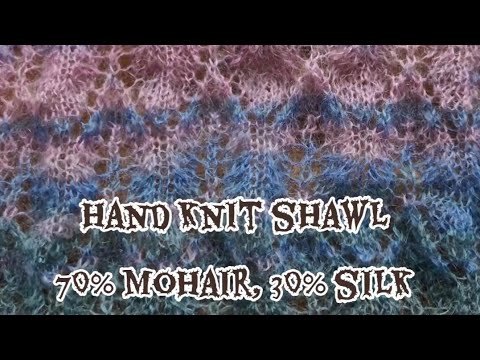 Hand Knit Mohair Silk Shawl Rowan Kidsilk Haze Stripe Colours by Kaffe Fassett