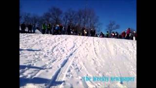 preview picture of video '2014 Higgins Lake-Roscommon Winterfest Crazy Cardboard Sled Race'