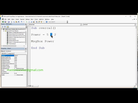 How to Create Over (Power) Calculation in VBA in MS Excel 2016