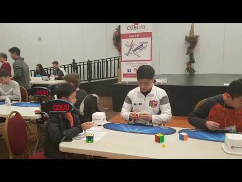 Bill wang, Canada's best speedcuber, competing in 2x2