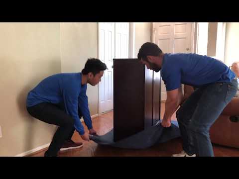 Part of a video titled How to protect wood floors when moving furniture - YouTube