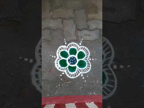 Beginners kolam no114 easy rangoli design #shorts.