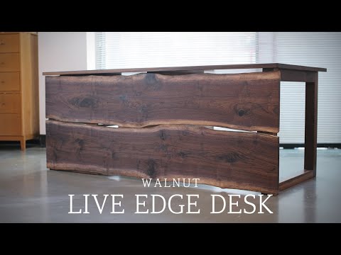 SQUARERULE FURNITURE - Making a Walnut Live Edge Desk - dovetail joint