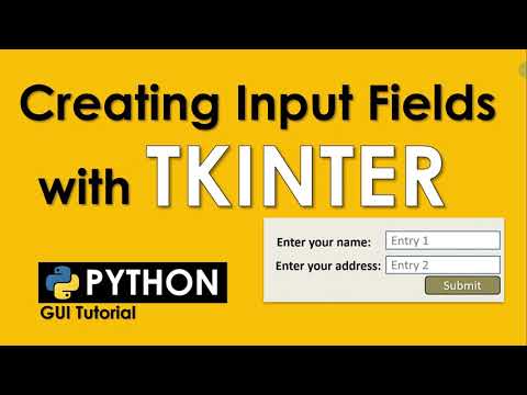 Creating Input Field With Tkinter Entry Widget Options And Methods Python Tutorial