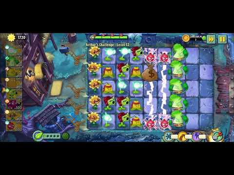 Arthur's Challenge Endless Zone at Dark Ages Map. Plants vs Zombies 2!