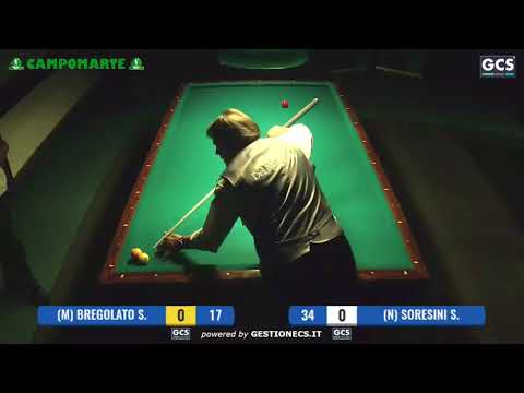SORESINI vs BREGOLATO - SEMIFINALE  5°OPEN BILIARDO  CAMPOMARTE 2018 @TREDICALCIO