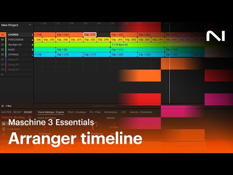 The arranger timeline in Maschine 3 software | Native Instruments
