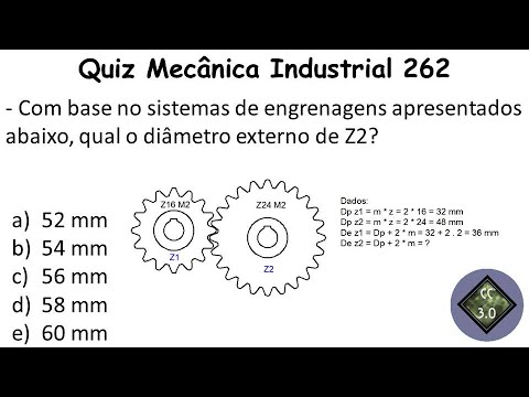 Quiz Mecânica Industrial Nº 262 - Diâmetro Externo Engrenagem