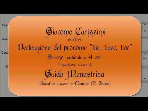 Giacomo Carissimi - Declinazione del pronome "hic, haec, hoc"