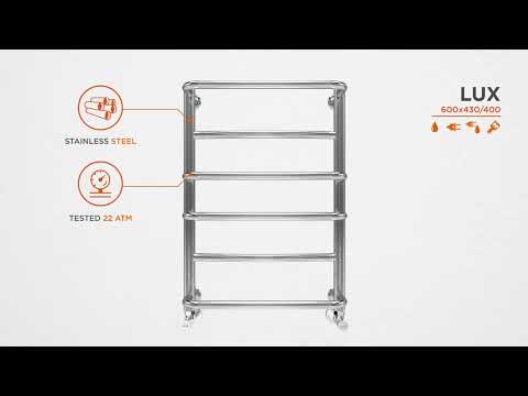 Водяной полотенцесушитель Mario Люкс 1.1.0300.01.P (4820111350322, 600x430, хром/сатин/белый глянец/черный матовый/золото/бронза)