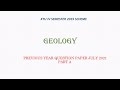 GEOLOGY PRE QP (2021) 2019 SCHEME KTU -PART 1