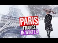 PARIS IN WINTER under the SNOW | France (Snowfall in Paris)