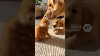 Cat Smacks Puppy Until Mom Dog Walks In... Instant Silence! 😂