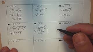 HW solutions to Simplifying Radicals