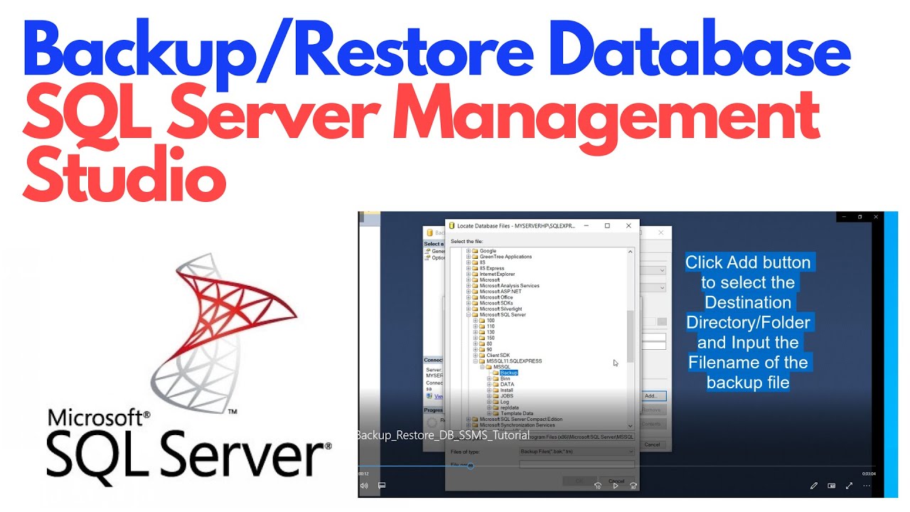 Backup/Restore Database SQL Server Management Studio - Tutorial #ezettutorial #sqlserver #ssms