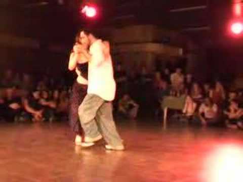  Alejandro Larenas  and  Marisol Morales  are  dancing  to  the  milonga  "  El Lloron  "