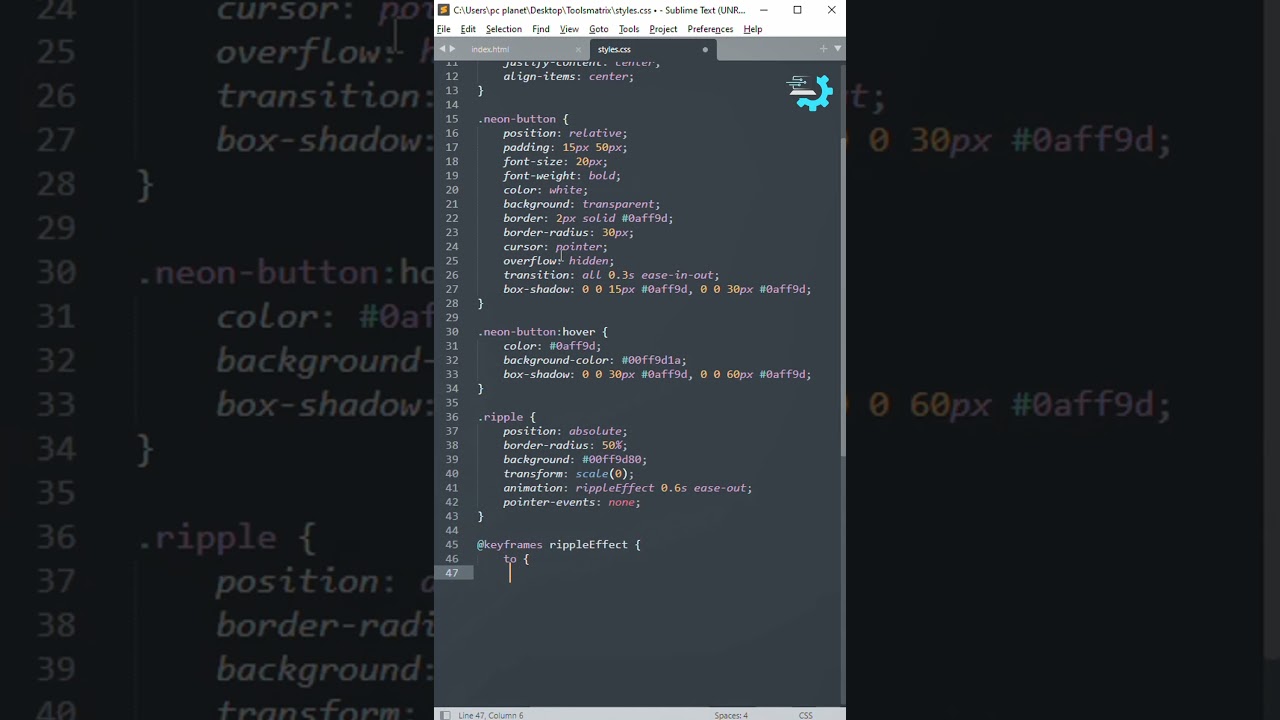 Button Ripple Effect By HTML, CSS and JavaScript