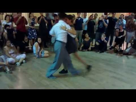  Sebastian Achaval  and  Roxana Suarez  are  dancing  to  a  tango  at  Tango Salon Festival  in  2015