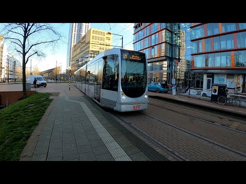 Tram line 125 arrives at Kruisplein, Rotterdam