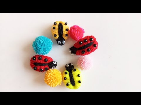 Amazing Ladybug Making Idea with Fork - Easy Woolen Crafts - Hand Embroidery Trick - Sewing Hack