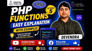 🔥 PHP Functions | Easy Examples | PHP Tutorial 5 | Learn Functions in Hindi