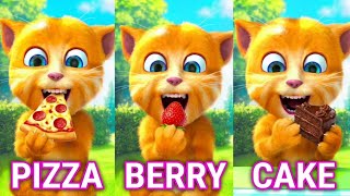 My Talking Ginger 2 EATING Delicious Snacks 🍕🍓😋 | Eat With Me |