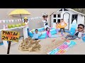 MAKE A SUPER JUMBO CARDBOARD HOUSE PART 3 24 HOUR BEACH Mikael TubeHD