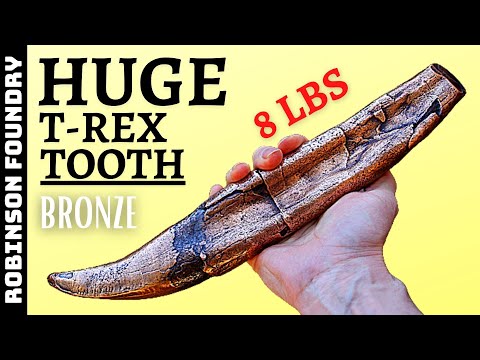 Making a SOLID BRONZE T-Rex Tooth │ Metal Casting
