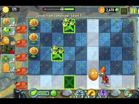 Plants vs  Zombies 2 New Map Far Future Terror From Tomorrow Level 3