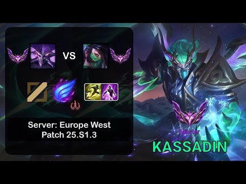 Kassadin Mid vs Akali - EUW Master - Patch 25.S1.3