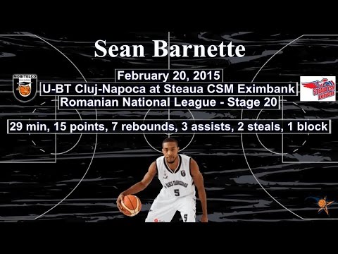 Sean Barnette - U-BT Cluj at Steaua CSM Eximbank 20 Feb 2015