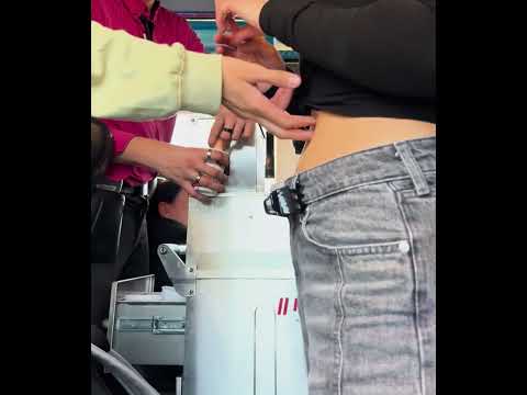 Man pokes girl’s belly button #bellybutton