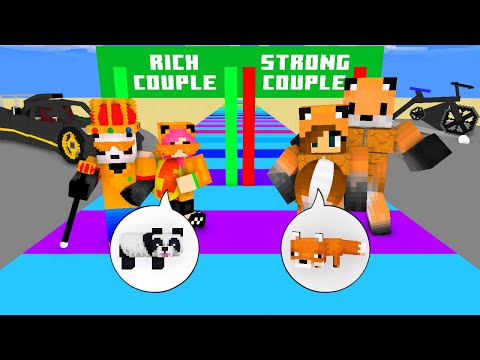 Monster School : Cute Girl Animal COUPLE RUN CHALLENGE - Minecraft Animation