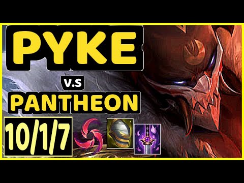 SERIN (PYKE) vs PANTHEON - 10/1/7 KDA BOTTOM SUPPORT GAMEPLAY - EUW Ranked GRANDMASTER