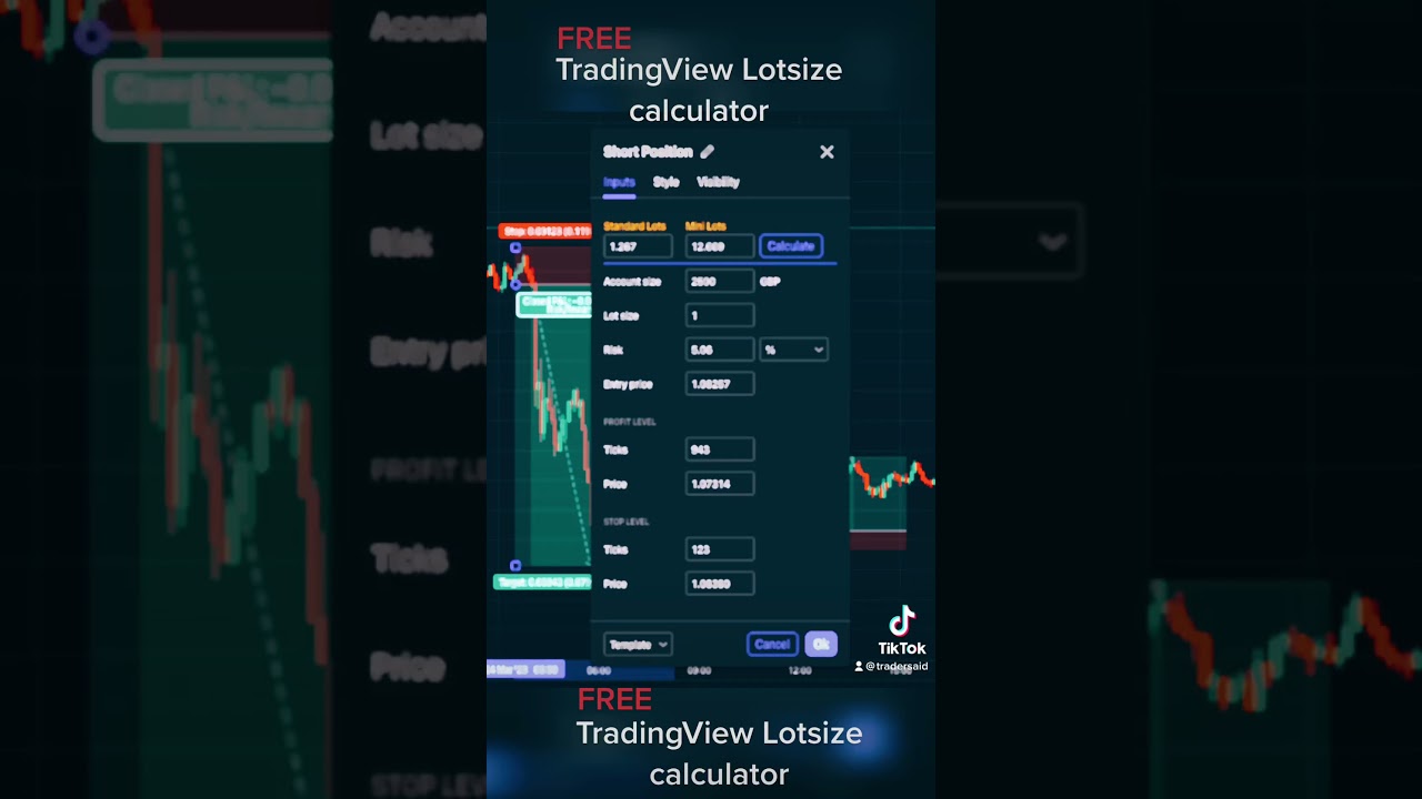 FREE TradingView Lot size Calculator #trading #positionsizing #tradingview #forex