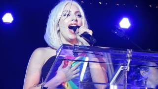 Lady Gaga Singing the National Anthem @ the NYC Pride Rally 2013