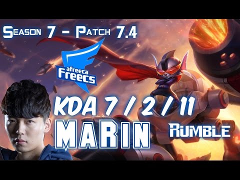 AFs MaRin RUMBLE vs KHA'ZIX Jungle - Patch 7.4 KR Ranked