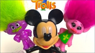 TROLLS COLLECTION PACK WITH MICKEY & MINNIE MOUSE POPPY HIDE & SEEK CLUBHOUSE GIRL TOYS - UNBOXING