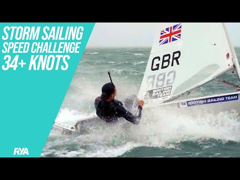 STORM SAILING 34 knots - SPEED CHALLENGE - Breeze on! for British Sailing Team ILCA (Laser) sailors