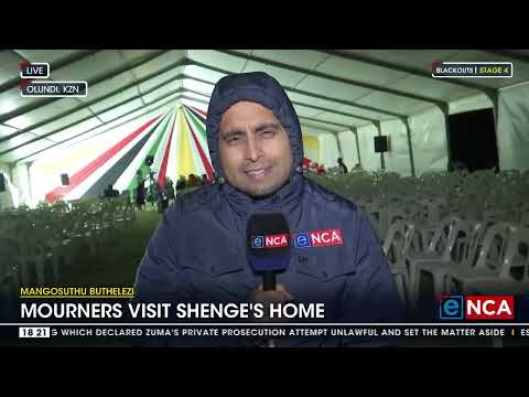 Mangosuthu Buthelezi Mourners visit Shenge's home