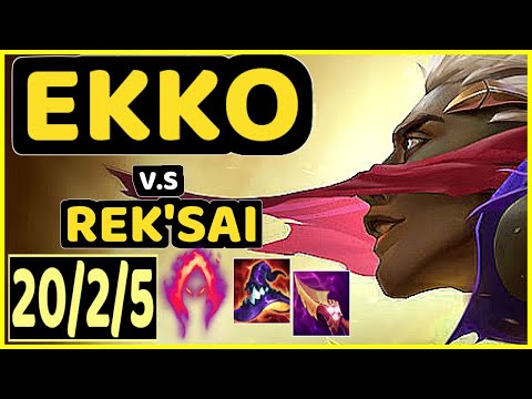 CHASESHACO (EKKO) vs REK'SAI - 20/2/5 KDA JUNGLE GAMEPLAY - NA Ranked MASTER