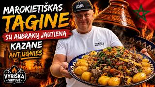 Marokietiškas TAGINE su jautiena kazane ant ugnies | Maroko skoniai