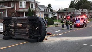Western Berks Fire Department MVA W/ Vehicle Overturned - Sinking Spring Borough