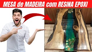 MESA com RESINA EPÓXI - APRENDA a FAZER a MESA de MADEIRA com RESINA EPOXI  - river table