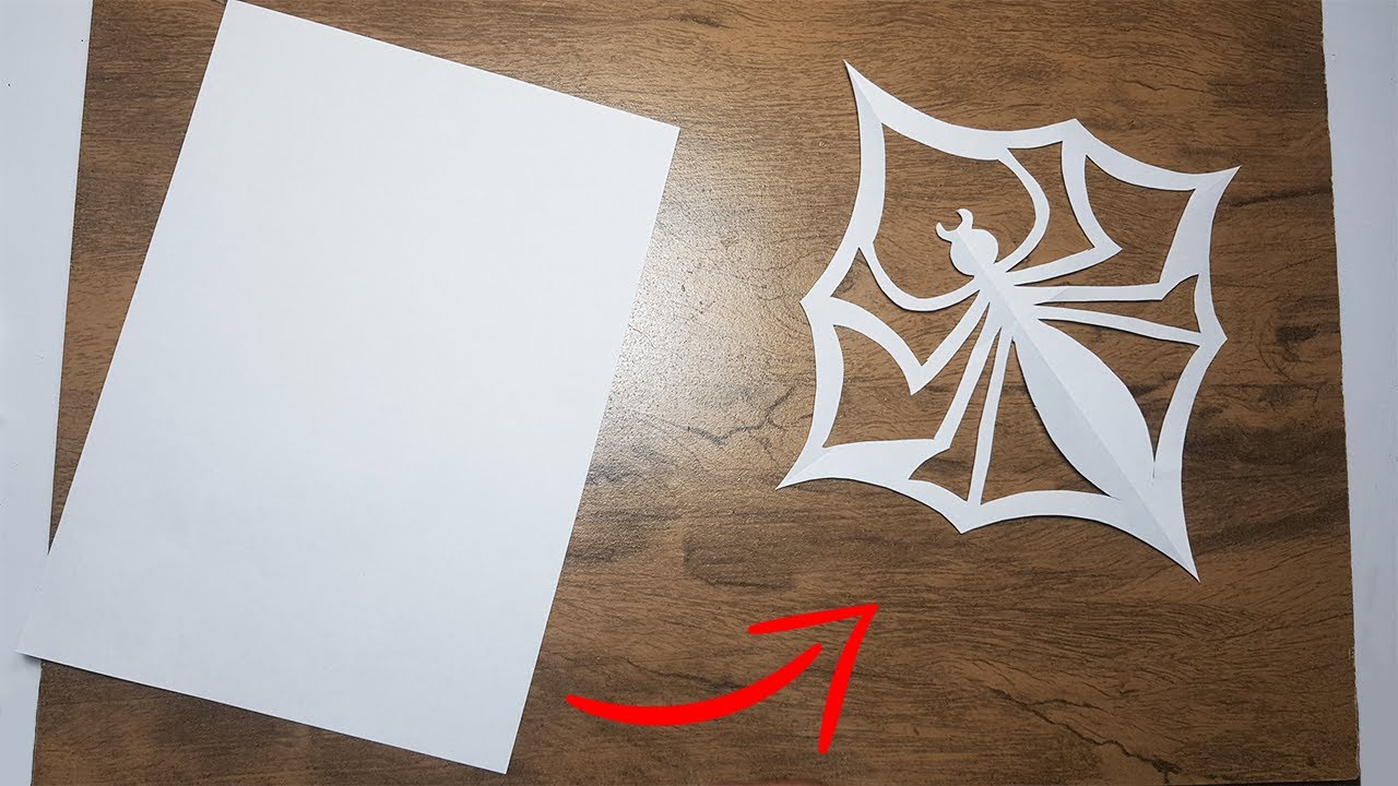 Como Cortar o Papel em Forma de Aranha | ORIGAMI FÁCIL