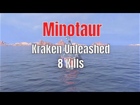 Minotaur T10 British Cruiser | Kraken, 8 Kills | World of Warships