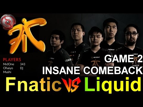 Fnatic vs Liquid- TI6 Main Event [GAME 2]: Insane Comeback (EPIC GAME)