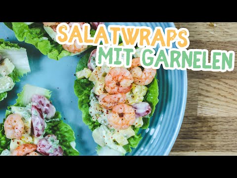 Salatwraps mit Garnelen