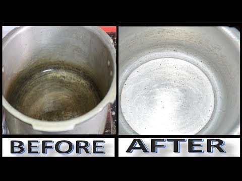 Cleaning a stained pressure cooker